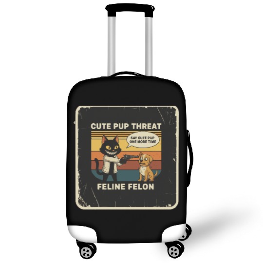 Cute Pup Threat Feline Felon Luggage Covers