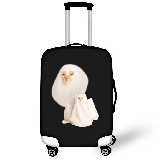 ghost cat meme funny halloween Luggage Covers