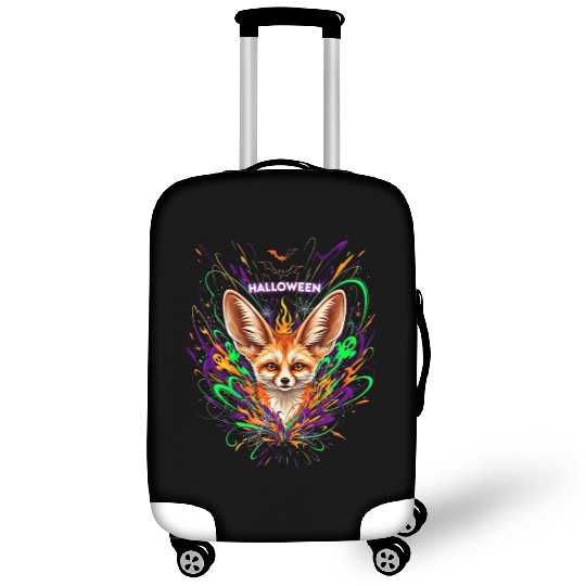 Halloween Fox with Psychedelic Fireworks Luggage Covers