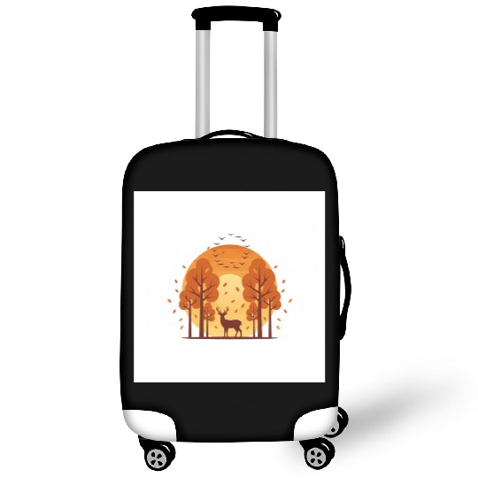 Autumn Sunset Forest Scene Luggage Covers