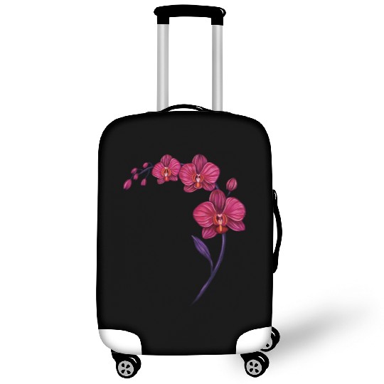 Elegant Violet Pink Orchid Flower Branch Design Luggage Covers