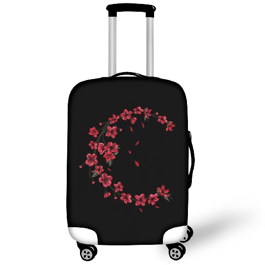 Red Moon Cherry Blossom Sakura Flower Design Luggage Covers