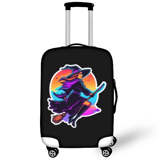 Enchanted Witch on a Broom Halloween Luggage Covers