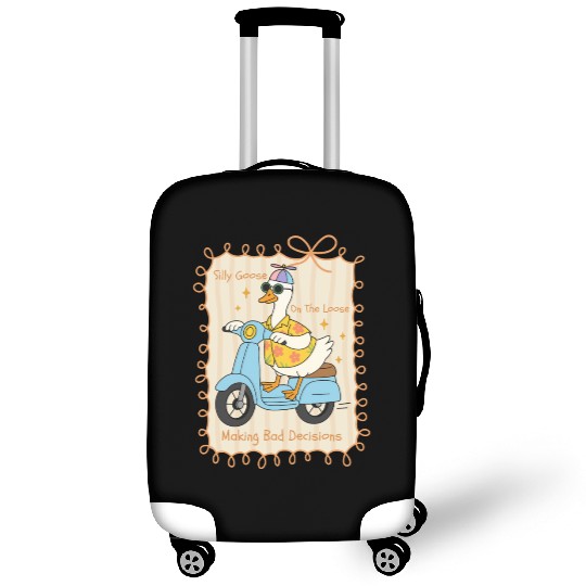 Silly Goose Riding Scooter Design Luggage Covers