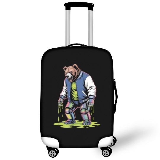 Cyber Toxic Grunge Bear Streetwear Futuristic Luggage Covers