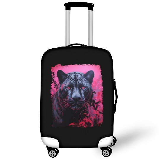 Pink Pop Art Black Panther  Luggage Covers
