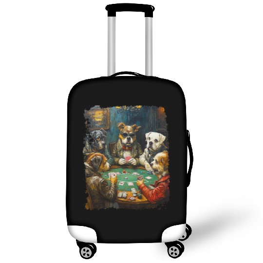 Playing Card Gambling Dog Playing Poker Cards Luggage Covers