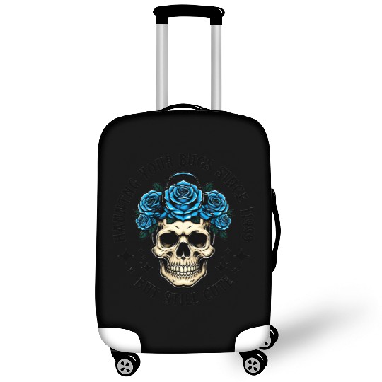 Skull with Blue Rose Crown Design  Luggage Covers