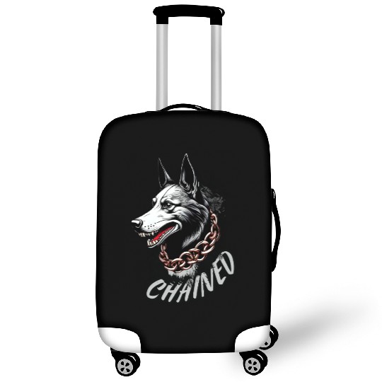 Aggressive Husky with Chain Necklace Design Luggage Covers