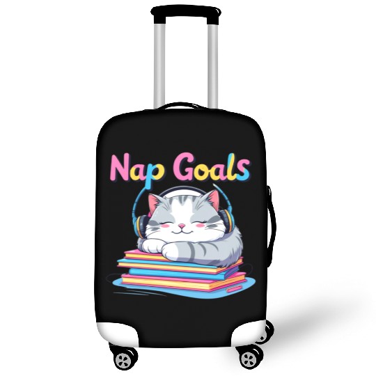 Cute Cat Nap Goals Design Luggage Covers