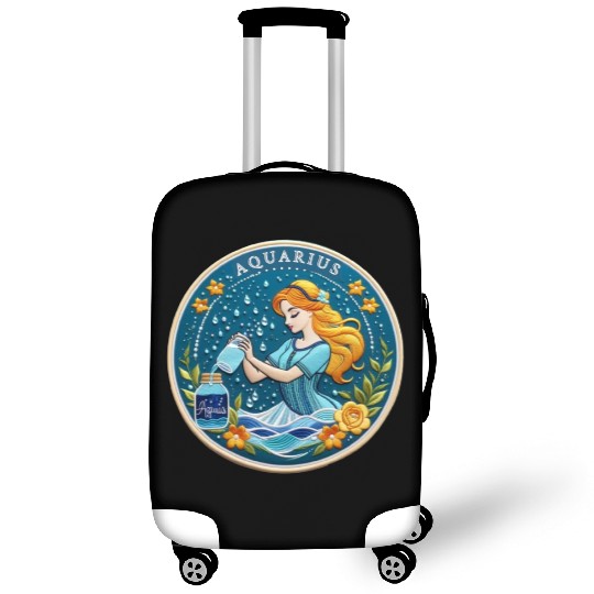 Aquarius Stylish Watercolor Zodiac Illustration Luggage Covers