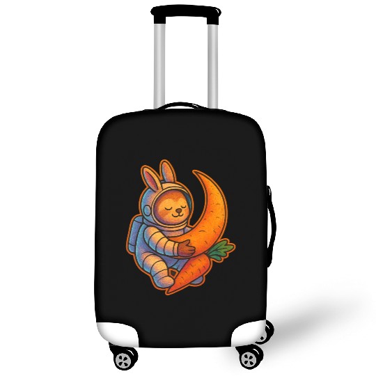 Adorable Moon Bunny with Carrot Luggage Covers