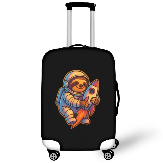 Joyful Sloth Astronaut Rocket Scene Luggage Covers