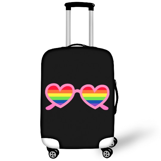 Rainbow Heart Sunglasses LGBTQ Luggage Covers