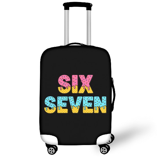 67 Six Seven Meme Funny Ice Cream Drip Waffle Cone Luggage Covers