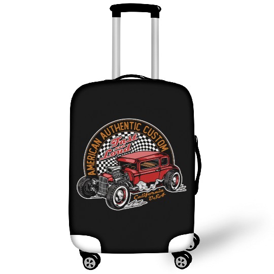 Vintage Hot Rod Car Illustration Luggage Covers