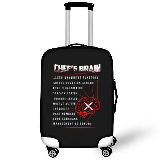 chef, chef funny, chef skull and cleavers, swedish Luggage Covers