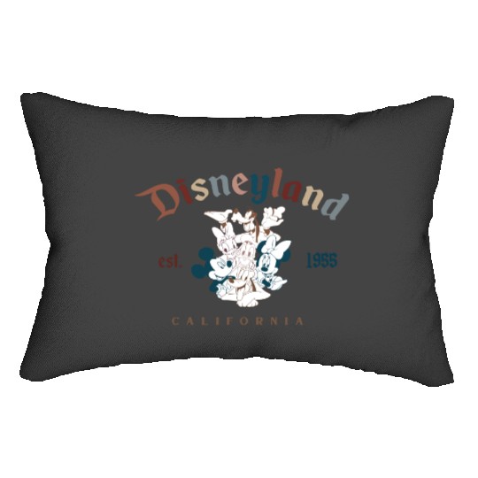 Disneyland Est 1955 California Lumbar Pillows, Disneyland California 1955 Lumbar Pillows, Retro Disneyland Est 1955 Lumbar Pillows