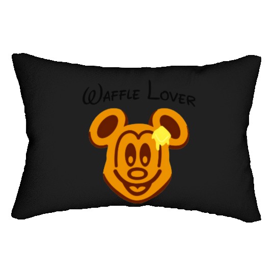Waffle Mouse Lumbar Pillows, Mickey Waffle Lover Lumbar Pillows, Disney Epcot Lumbar Pillows