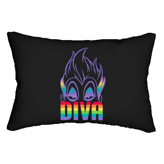 Disney villains ursula diva pride Lumbar Pillows