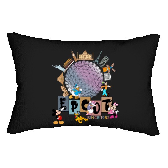 Disney Epcot Lumbar Pillows, Epcot Matching Lumbar Pillows, Epcot Family
