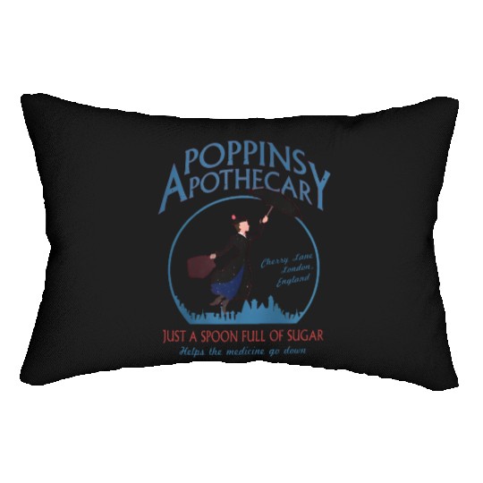 Retro Poppins Apothecary Mary Poppins Lumbar Pillows, Funny Disney Lumbar Pillows