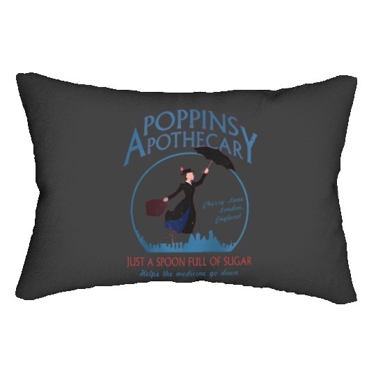 Retro Poppins Apothecary Mary Poppins Lumbar Pillows, Funny Disney Lumbar Pillows
