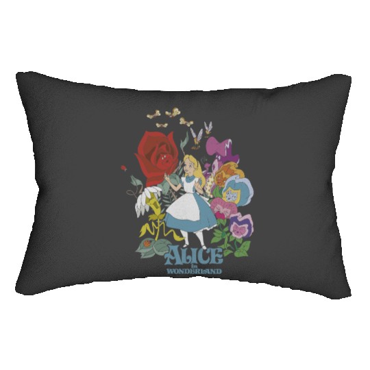 Disney Alice In Wonderland Walking Through The Flowers Lumbar Pillows