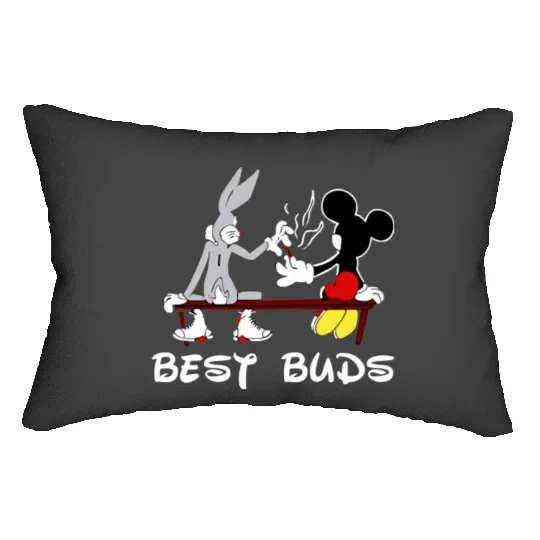 Bugs Bunny and Mickey Mouse Besst Buds, Funny Disney Looneys Tunes Lumbar Pillows