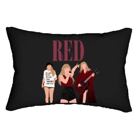 taylorswift red eras tour art Lumbar Pillows