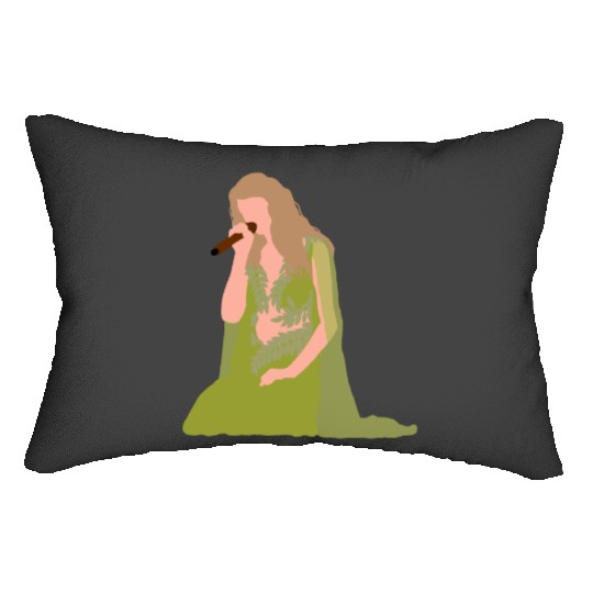 TaylorSwift Eras Tour green dress folklore evermore Lumbar Pillows