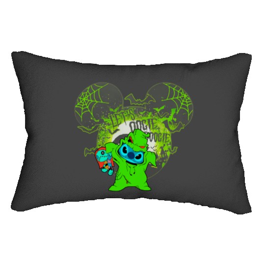 Stitch Costume Oogie Boogie Sally Doll Lumbar Pillows, Let's Oogie Boogie 2023 Lumbar Pillows , Disney Halfway To Halloween Party Lumbar Pillows