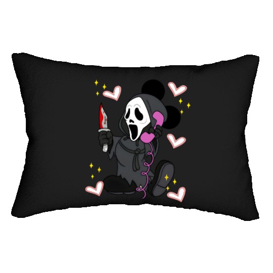 Disney Mickey Scream No You Hang Up Lumbar Pillows, Mickey Ghost Scream Ghostface Phone Call Lumbar Pillows
