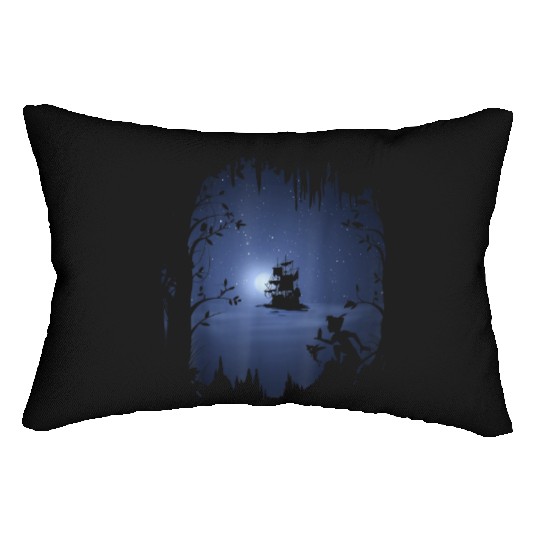 Disney Peter Pan Moonlit Pirate Ship Silhouette Lumbar Pillows