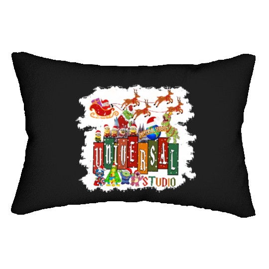 Universal Studios Christmas Lumbar Pillows, Disneyland Christmas Lumbar Pillows