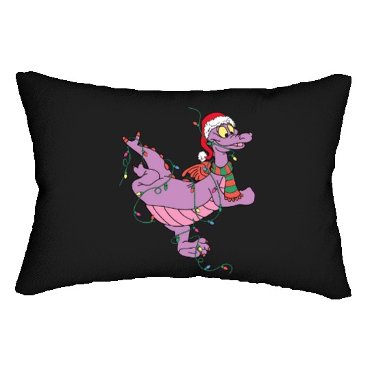 Santa Figment Dragon Lights Christmas Light  Lumbar Pillows, Disney