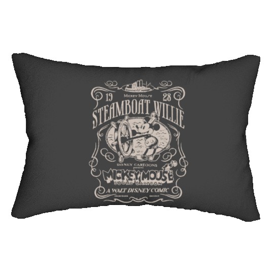 Mickey Steamboat Willie Classic 1928 Disney 100th Bella Lumbar Pillows Gildan Lumbar Pillows Unisex