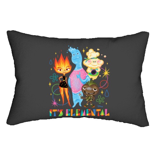 Disney Pixar It's Elemental Lumbar Pillows, Elemental Ember And Wade Lumbar Pillows