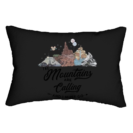 The Mountains Are Calling Lumbar Pillows | Disney Rides: Space, Thunder, Splash, Everest