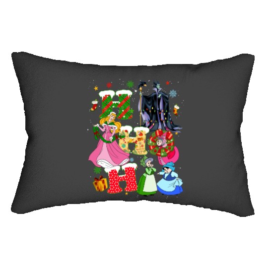 Disney Sleeping Beauty Christmas Vintage Lumbar Pillows, Princess Aurora HoHoHo Christmas Lumbar Pillows
