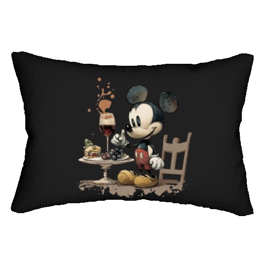Disney Whiskey Lumbar Pillows, Mickey Mouse Drinking Lumbar Pillows