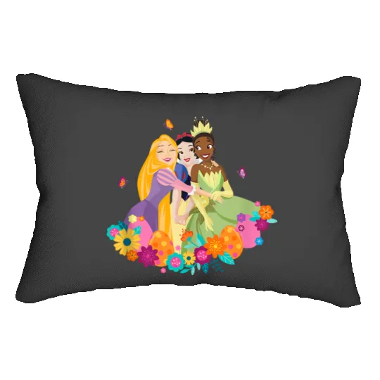 Disney Princess Rapunzel Snow White Tiana Spring Easter Eggs Lumbar Pillows