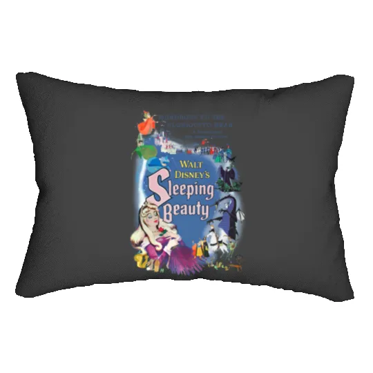 Retro Disney Sleeping Beauty Lumbar Pillows, Aurora and Prince Philip Lumbar Pillows