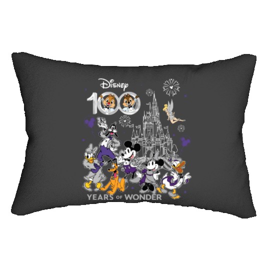 Disney 100 Years Of Wonders Lumbar Pillows, Mickey & Friends 100th Anniversary Lumbar Pillows