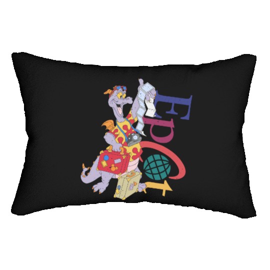 Retro Disney Figment Epcot  Lumbar Pillows, Figment Epcot Center Lumbar Pillows