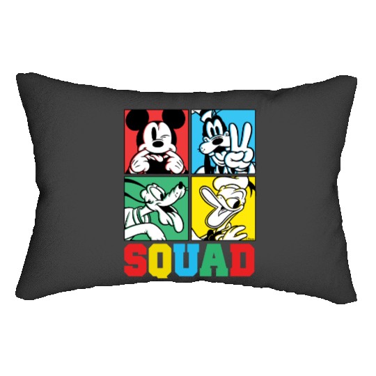 Mickey, Goofy, Donald, Pluto Squad Grid Lumbar Pillows, Disney Pluto Lumbar Pillows, Pluto And Friends Lumbar Pillows