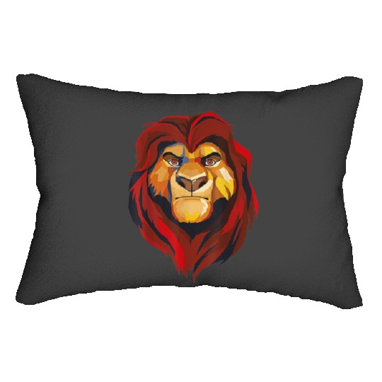 Disney Lion King Low Poly Mufasa Portrait Lumbar Pillows