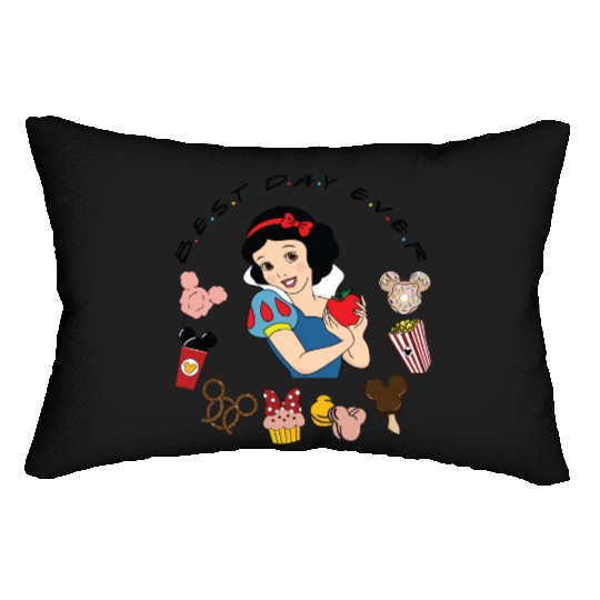 Disney Snow White Lumbar Pillows, Snow White Disney Snacks Lumbar Pillows, Disney Best Day Ever Snow White Lumbar Pillows