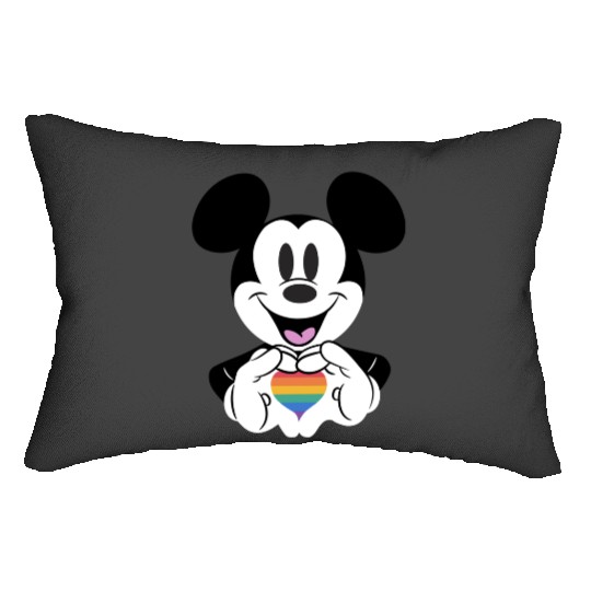 Disney Mickey Friends Pride Rainbow Heart Icon Portrait Lumbar Pillows