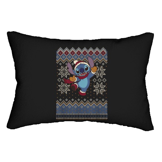 Disney Lilo Stitch Christmas Stitch Ugly Sweater Style Lumbar Pillows